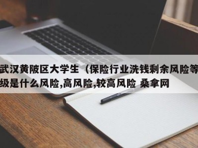 长春武汉黄陂区大学生（保险行业洗钱剩余风险等级是什么风险,高风险,较高风险 桑拿网